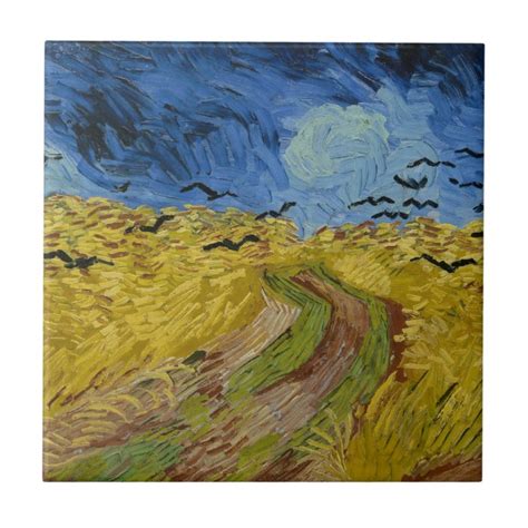 Vincent van Gogh - Wheatfield with crows Tile | Zazzle