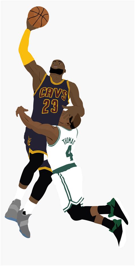 Lebron James Dunk On Isaiah T - Lebron James Dunk Art, HD Png Download ...