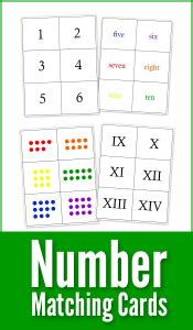 Printable Number Matching Cards