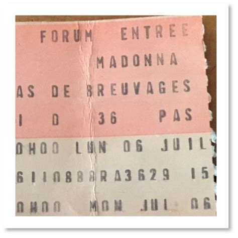 Madonna Montreal 1987 Ticket Stub « Today In Madonna History