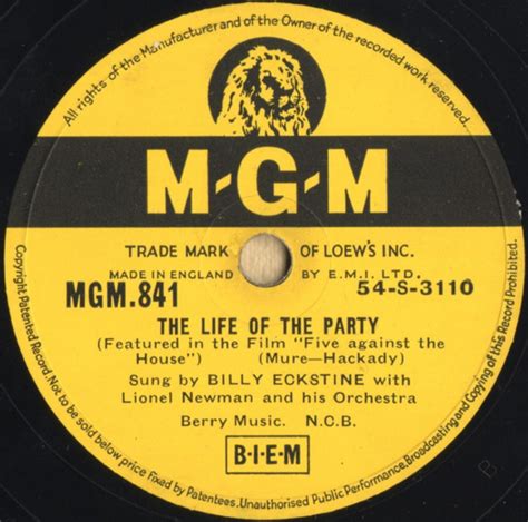 Billy Eckstine With Lionel Newman And His Orchestra / Billy Eckstine & The Pied Pipers With Lou ...