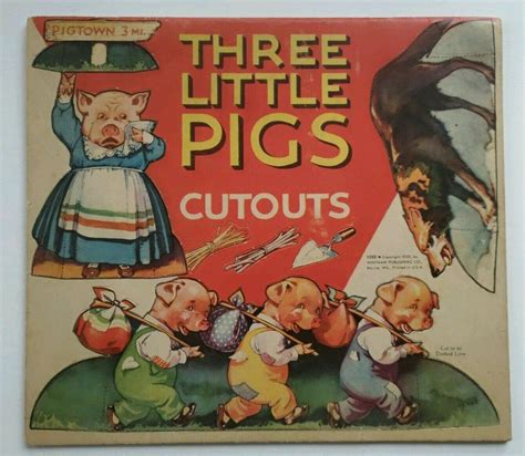 Vintage 1939 Three Little Pigs Cut Out Book Paper Dolls Toy 1930s Uncut ...