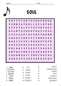 Soul Music Genres Word Search puzzles worksheet activity | TPT