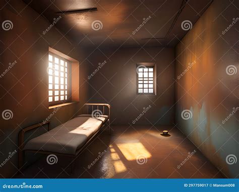 A prison cell in the bed stock illustration. Illustration of interior ...