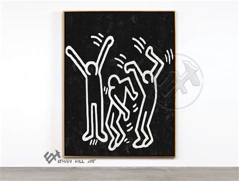 Keith Haring Style Dancing Figures Extra Large Canvas - Etsy