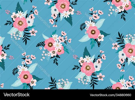 Floral fashion print design for spring dress Vector Image