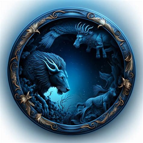 Premium AI Image | zodiac sign with a goat and a goat in a circle generative ai