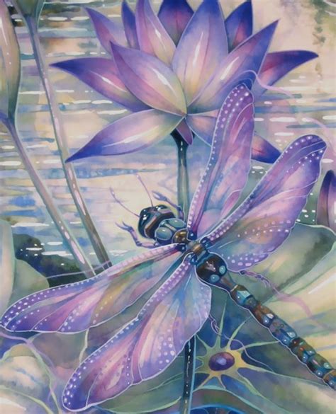 "Dragonfly Purple (detail)" par Jody Bergsma | Dragonfly painting ...