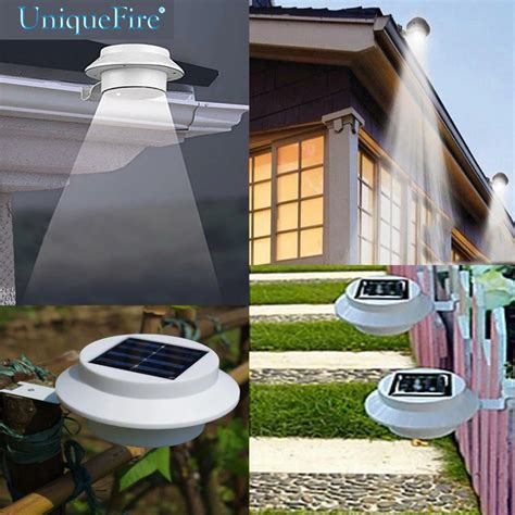 Uniquefire White Color Solar Powered 3 LEDs Waterproof Outdoor Solar ...