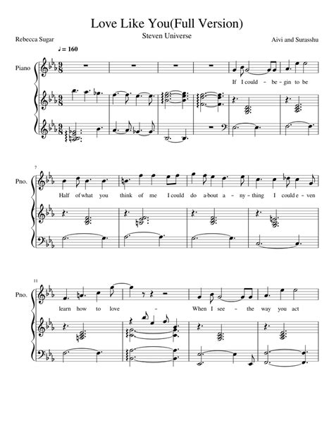 Love Like You(Full Version) Sheet music for Piano (Piano Duo ...