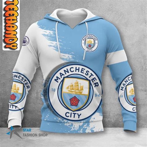 Manchester City White Blue Special Pullover Hoodie