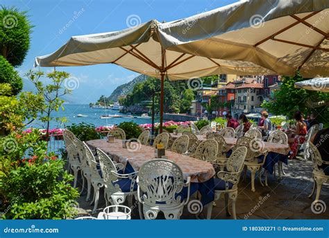 Restaurant in Bellagio, Como Lake, Italy Editorial Photo - Image of ...