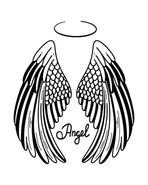 Premium Vector | Angels wings vector illustration Angel with wing and ...