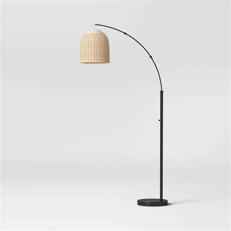 Addison Arc Floor Lamp with Natural Rattan Shade - Threshold™ in 2023 | Rattan floor lamp ...