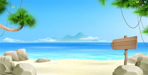 Fondo de playa tropical amplia | Vector Premium