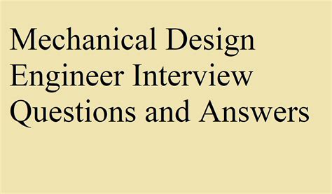 Biw Design Engineer Interview Questions - Design Talk