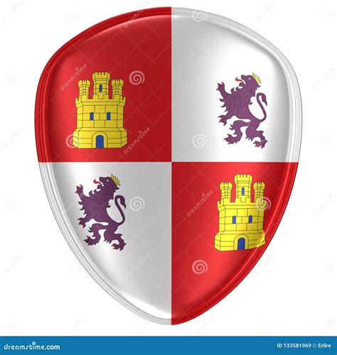 Castilla Leon flag icon stock illustration. Illustration of flag ...