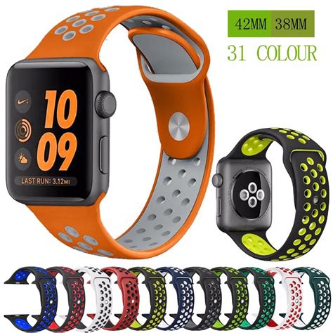 Silicone strap band for Nike apple watch series 4/3/2/1 42mm 38mm ...