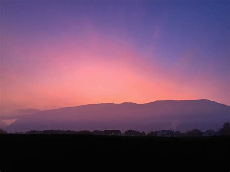 Beautiful pink sunrise over Saleve mountain near Geneva, Switzerland | The Swiss Quality ...