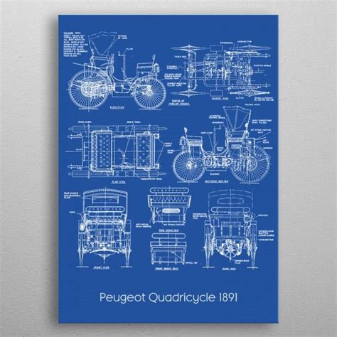 'PEUGEOT QUADRICYCLE' Poster by Don Shop | Displate | Blueprints, Cool ...