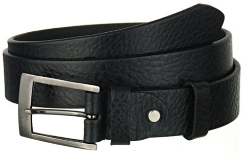 Strait City image: embossed leather belt black TBL01