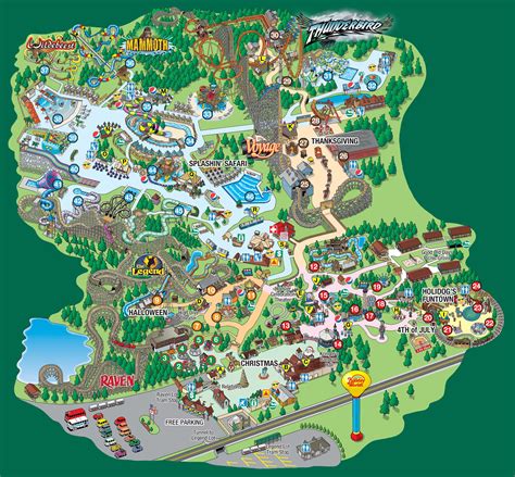 Park Map | Theme park map, Holiday world, Safari park