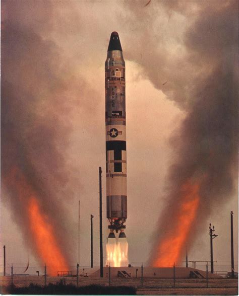 A Titan II intercontinental ballistic missile (ICBM) launched from an ...