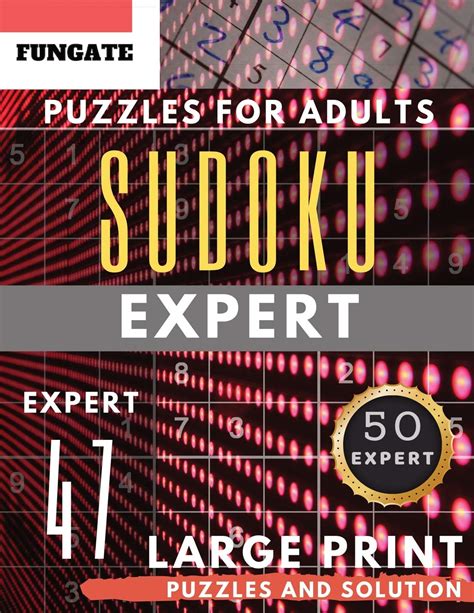 Buy Expert Sudoku Puzzles for Adults Large Print: FunGate Activity Book ...