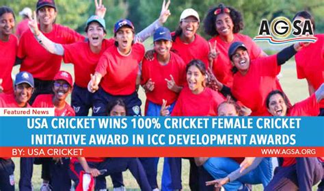 USA CRICKET WINS 100% CRICKET FEMALE CRICKET INITIATIVE AWARD IN ICC ...