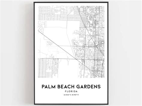 Palm Beach Gardens Map Print Palm Beach Gardens Map Poster | Etsy