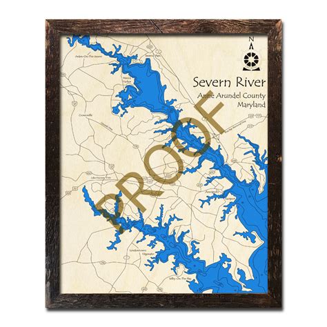 Severn River, MD 3D | Maryland Nautical Wood Maps