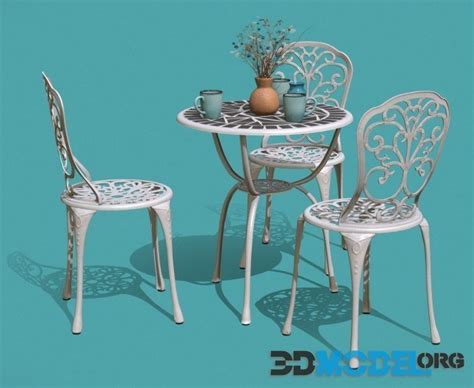 3D Model – Garden Table Chairs PBR