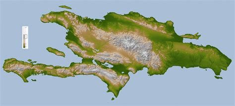 Topographic map of Hispaniola [3000x1355] : MapPorn