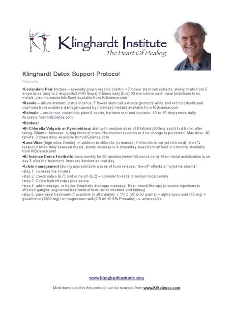 Dr. Klinghardt Protocol-Detox-Support | PDF