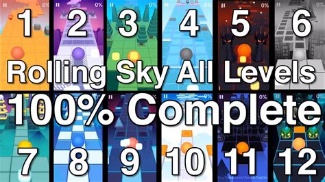 Rolling Sky All Levels 100% Complete All Gems - YouTube