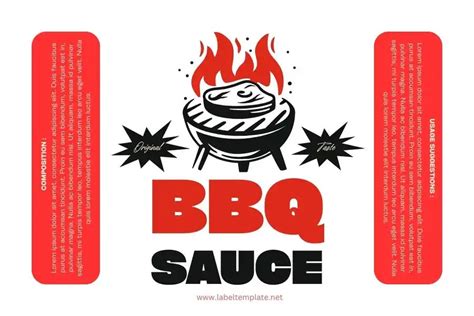 BBQ Sauce Labels Template - 7+ Free - label template