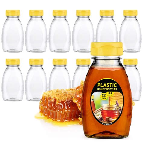 Buy Stock Your Home Plastic Honey Bottles (12 Pack) - 5.5-Oz Empty ...