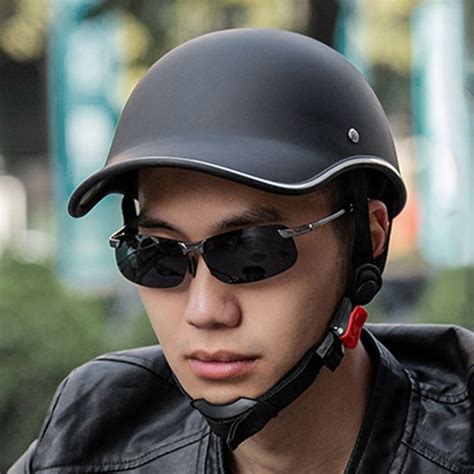 Motorcycle Helmet Baseball Cap Adjustable Bike Half Helmet Scooter MTB ...