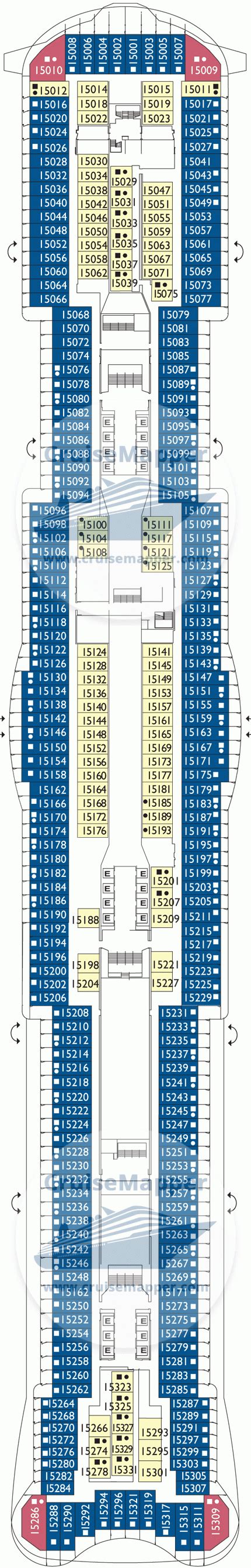 Costa Toscana deck 15 plan | CruiseMapper