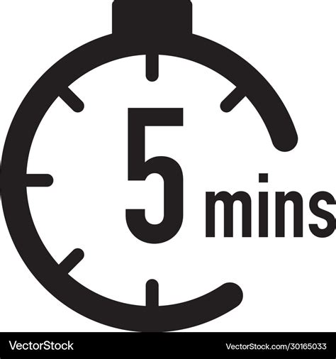 5 minutes timer stopwatch or countdown icon time Vector Image