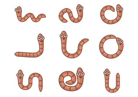 Free Cartoon Earthworm Vector - Download Free Vector Art, Stock Graphics & Images