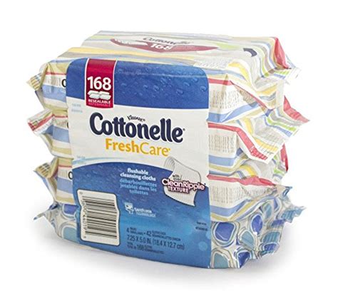 Cottonelle FreshCare Flushable Cleansing Cloths, 168 Count (4 Packs x ...