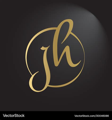 Creative letter jh logo design template initial Vector Image