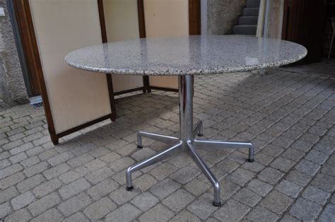Vintage French Granite Round Dining Table for sale at Pamono