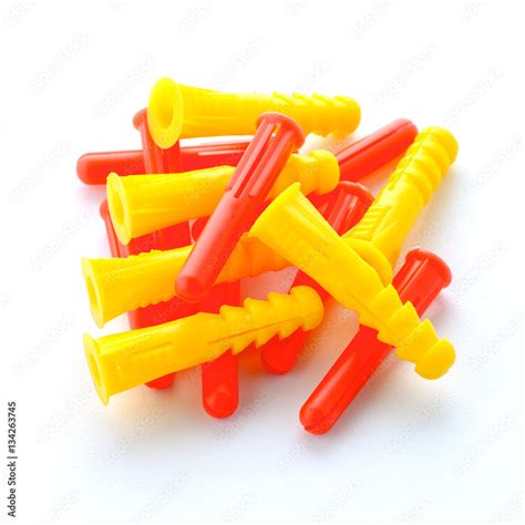 Colorful plastic dowels Stock Photo | Adobe Stock