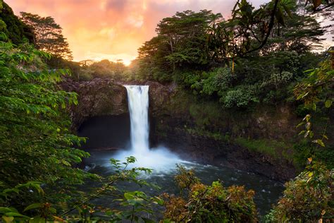 Rainbow Falls Sunset | Rainbow Falls State Park Big Island Hawaii | Wade Morales | Hawaii ...