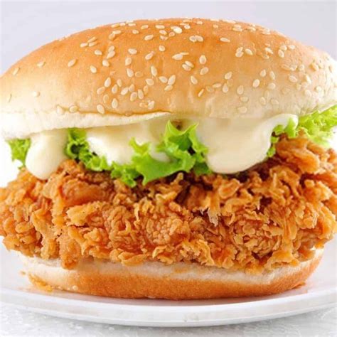 KFC Zinger Burger Recipe » Recipefairy.com | Chicken burgers recipe, Burger recipes, Recipes