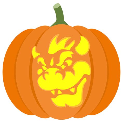 Bowser from Mario Pumpkin Stencil | Free Printable Papercraft Templates