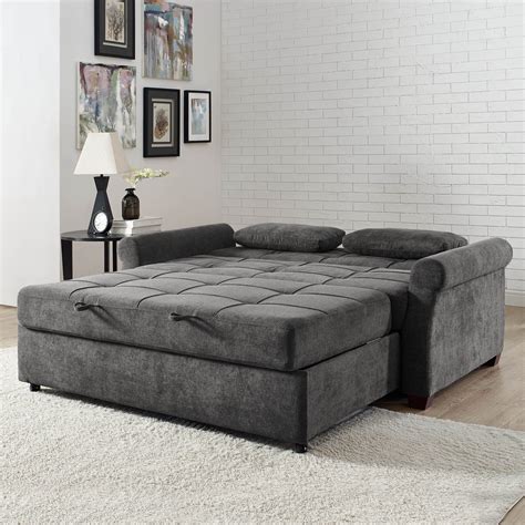 Serta Sabrina 72.6'' Queen Rolled Arm Tufted Back Convertible Sleeper Sofa with Cushions ...