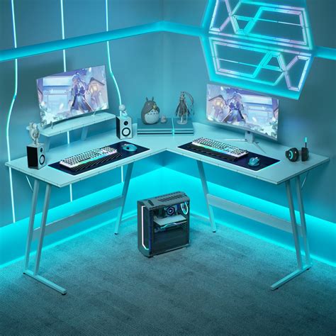 HOMIDEC L Shaped Desk 100CM Computer Desk Study Office Desk Gaming Desk Writing Table With ...